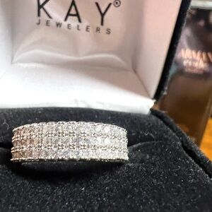 Diamond Eternity Ring Band pave setting 1/2 comfort fit 3 row